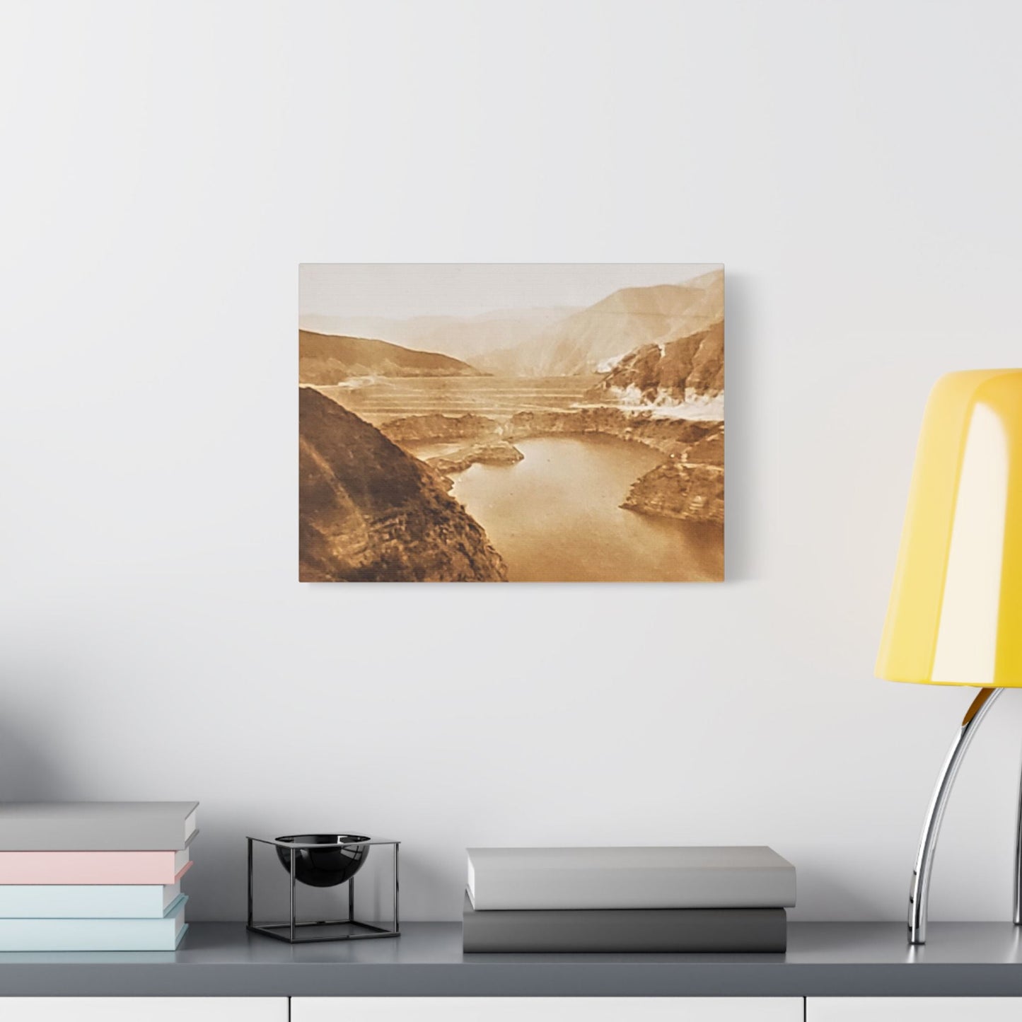 San Gabriel Dirt Fill Dam 1 Satin Canvas Stretched 16″ x 12″ (Horizontal) 1.5"