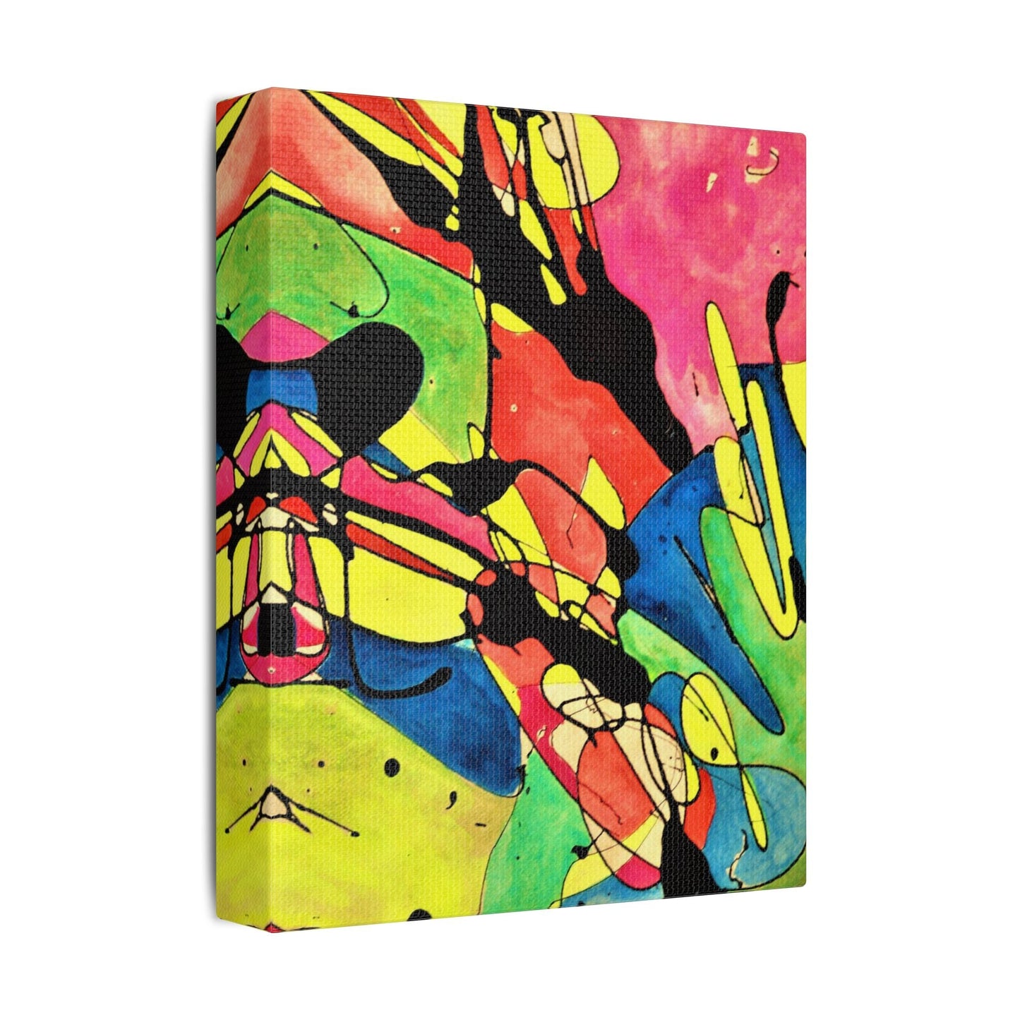 Exploding Earth Satin Canvas Stretched
