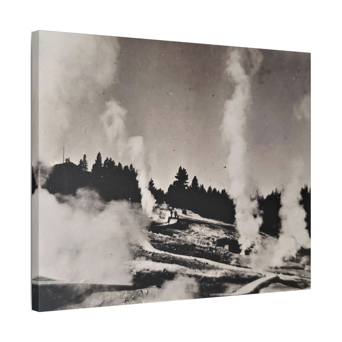 Norris Geyser Yellowstone Satin Canvas Stretched