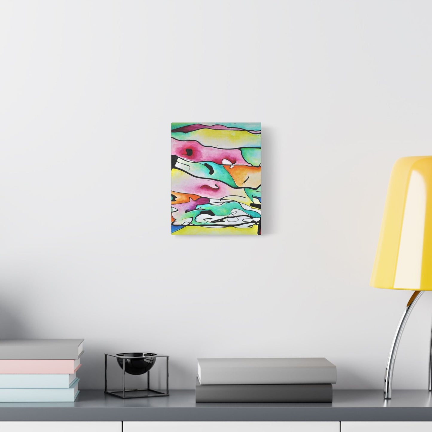 Shredded Paper Satin Canvas Stretched