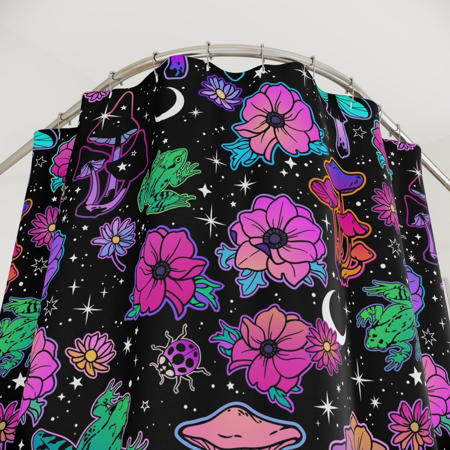 Neon Black Shower Curtain - Kia Day Design