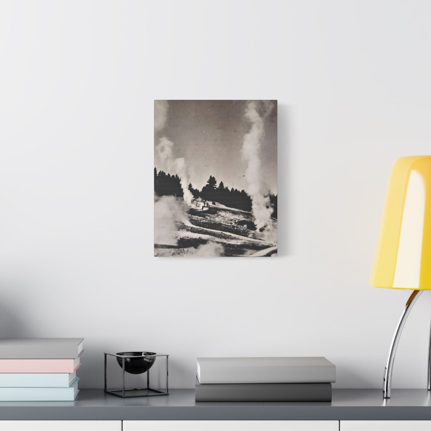 Norris Geyser Yellowstone Satin Canvas Stretched