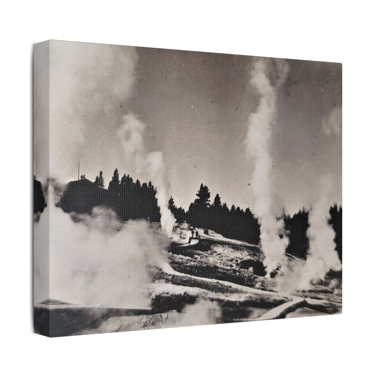 Norris Geyser Yellowstone Satin Canvas Stretched