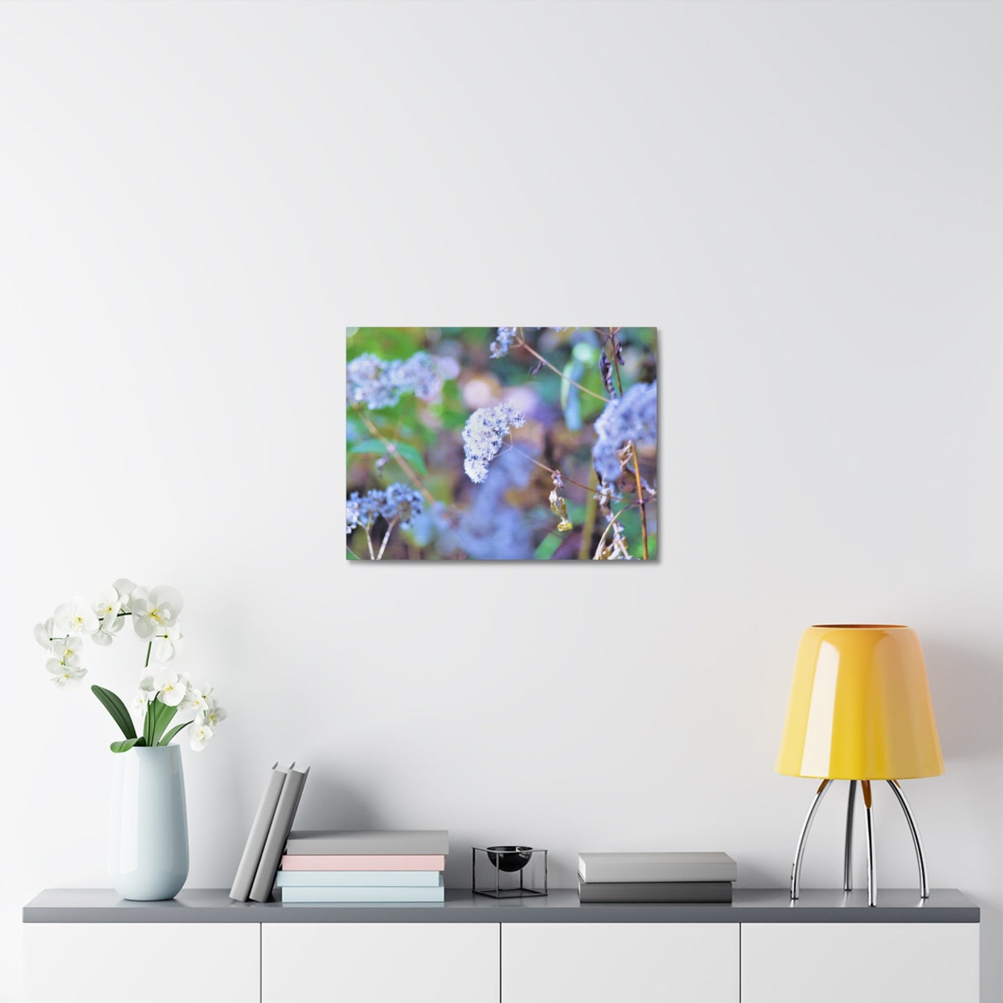 Macro Blue Stretched Canvas Printify
