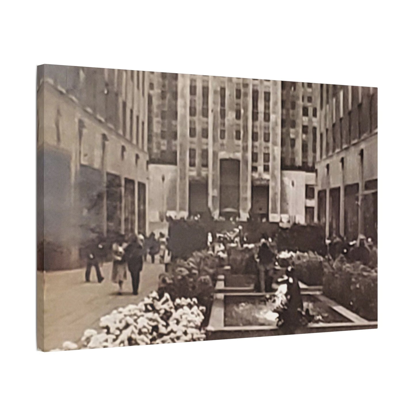 Rockefeller Plaza Satin Canvas Stretched