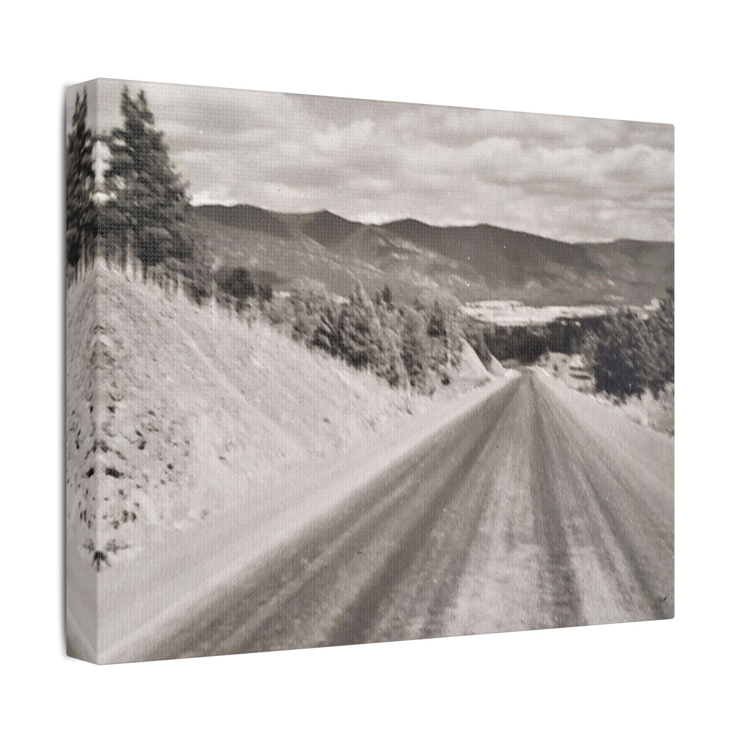 Western Road Satin Canvas Stretched