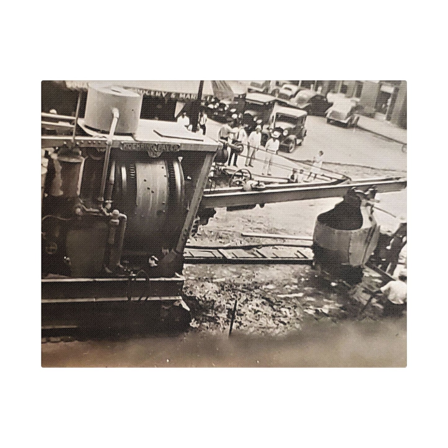 Concrete Worker Satin Canvas Stretched 14″ x 11″ (Horizontal) 1.5"