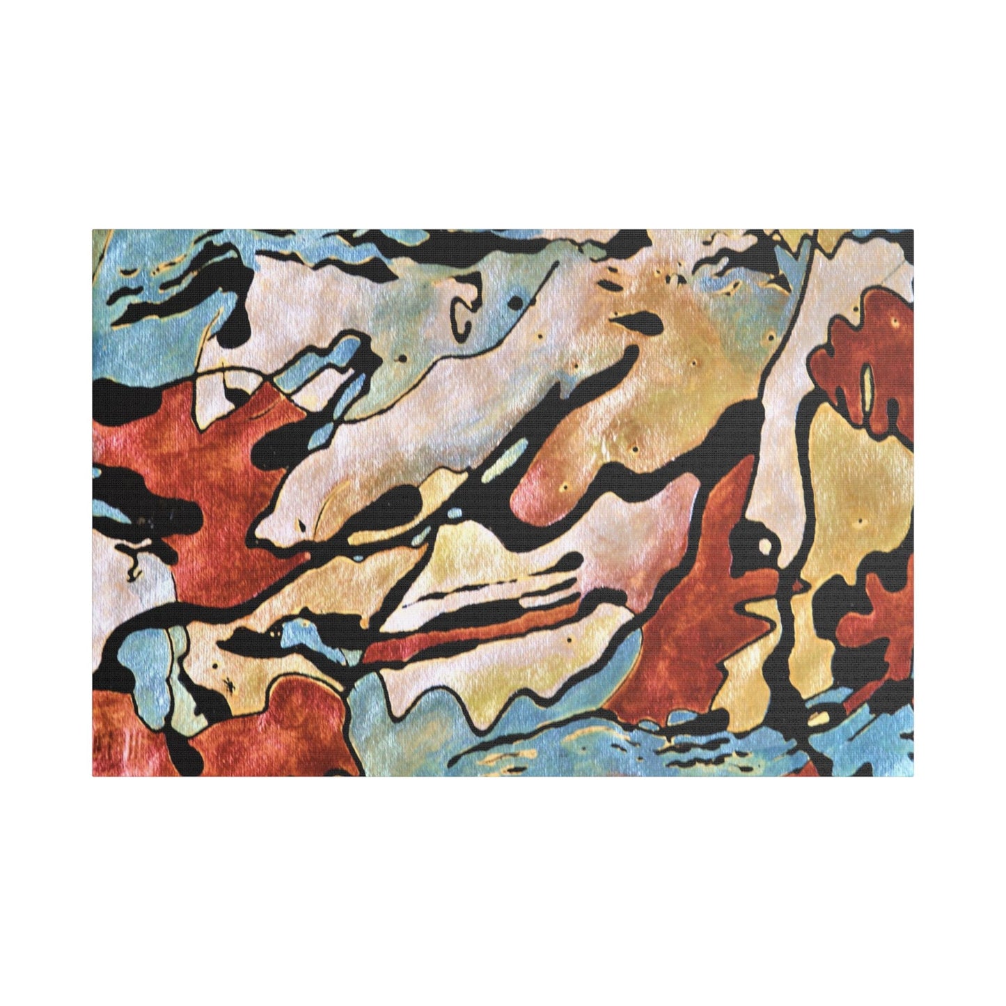 Blue Falls Satin Canvas Stretched 36″ x 24″ (Horizontal) 1.5"