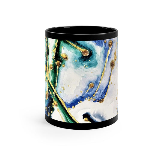 Blue Willow Black Coffee Mug 11oz - Kia Day Design