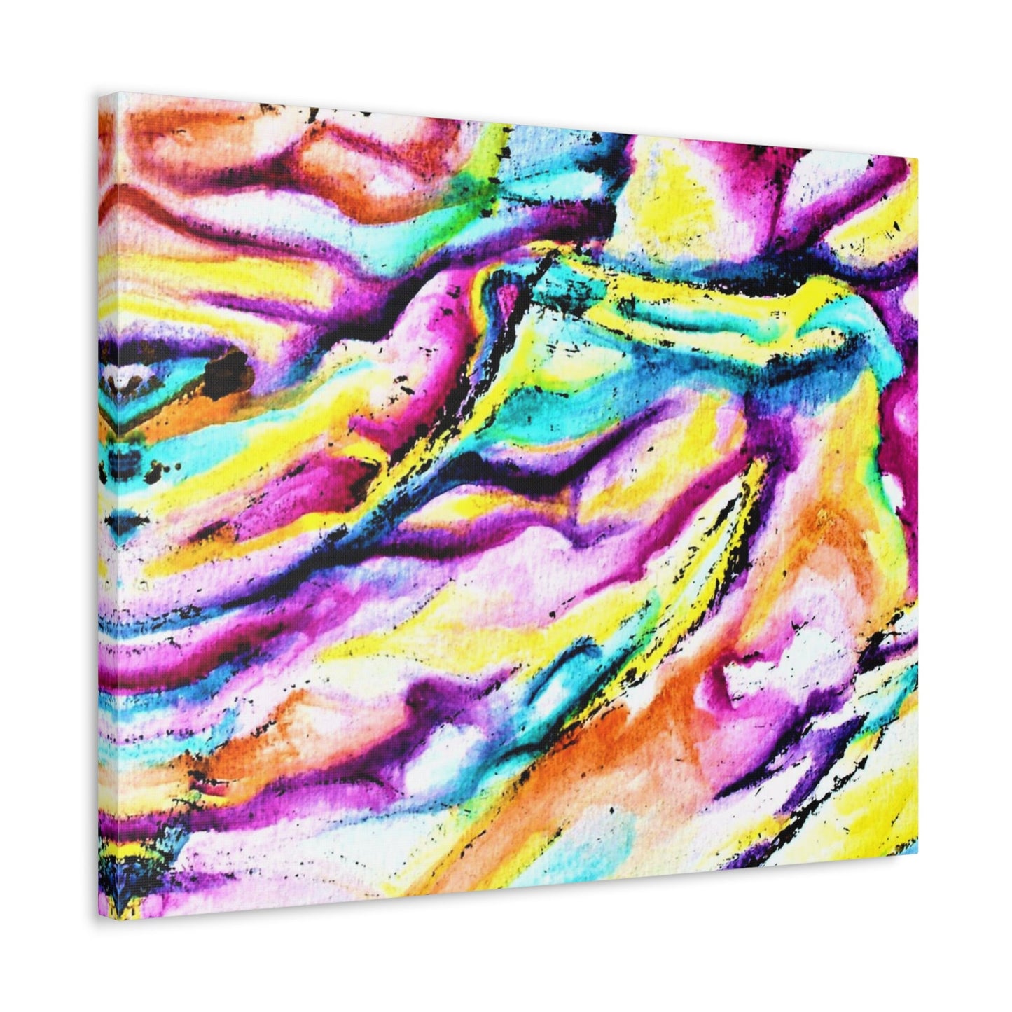 Teal River Stretched Canvas