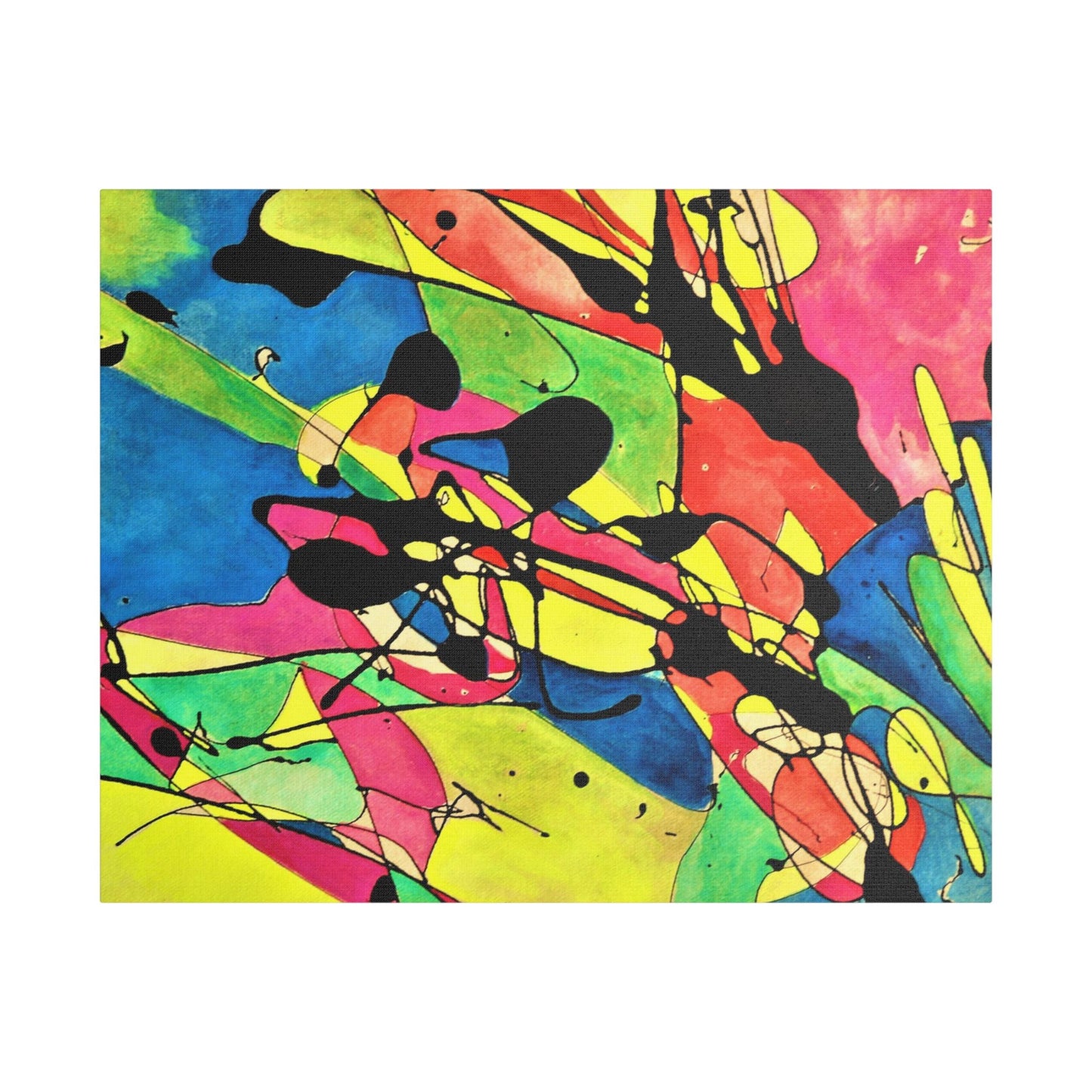Exploding Earth Satin Canvas Stretched 30" x 24" (Horizontal) 1.5"