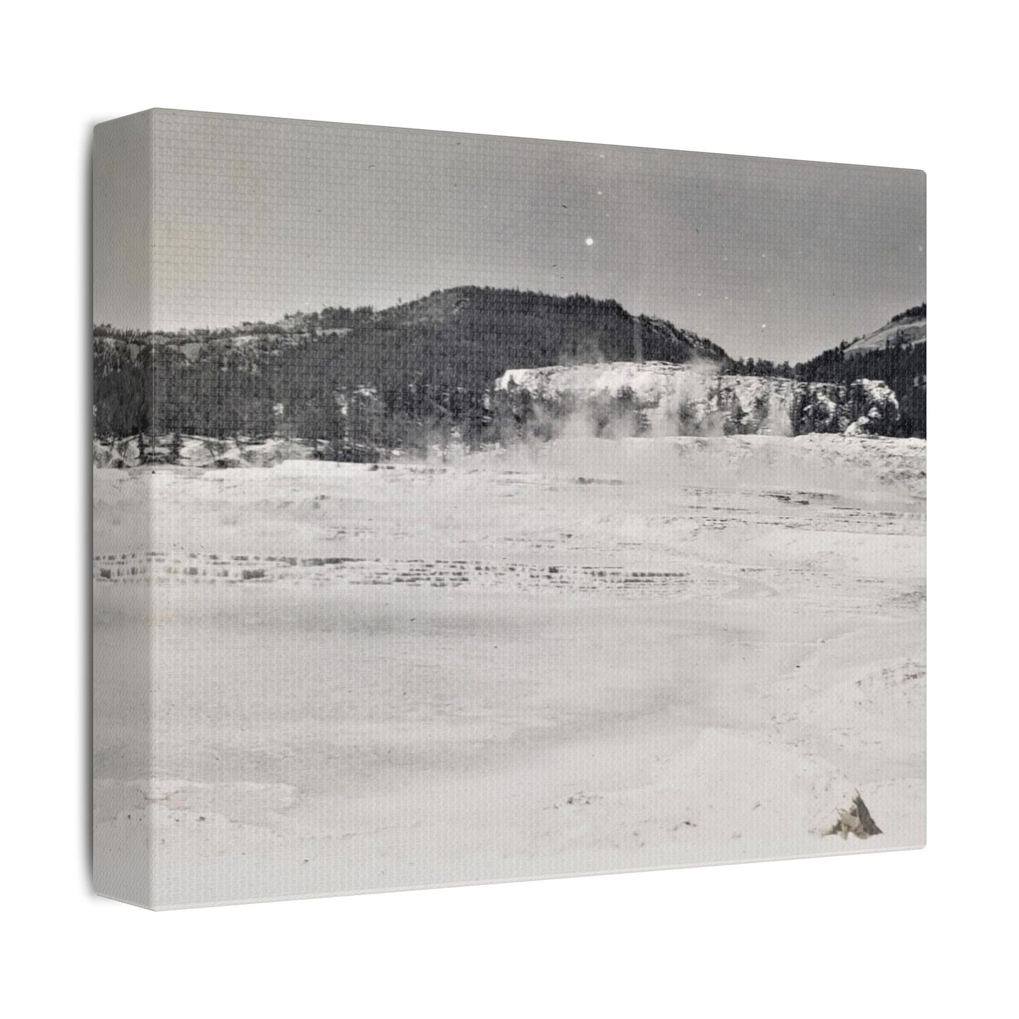 Mammoth Hot Springs Yellowstone Satin Canvas Stretched