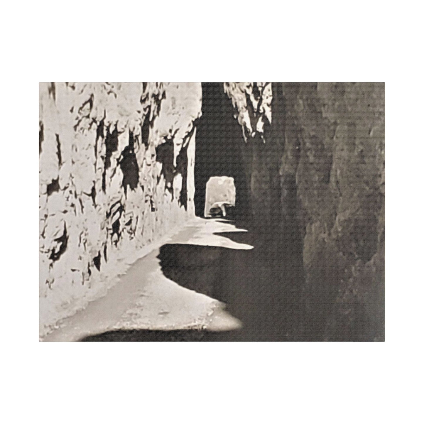 Tunnel at The Needles Satin Canvas Stretched
