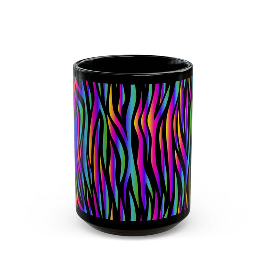 Vibrant Wave Black Mug - Kia Day Design