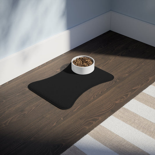 Black Pet Feeding Mats Bone shape (19" x 14") White