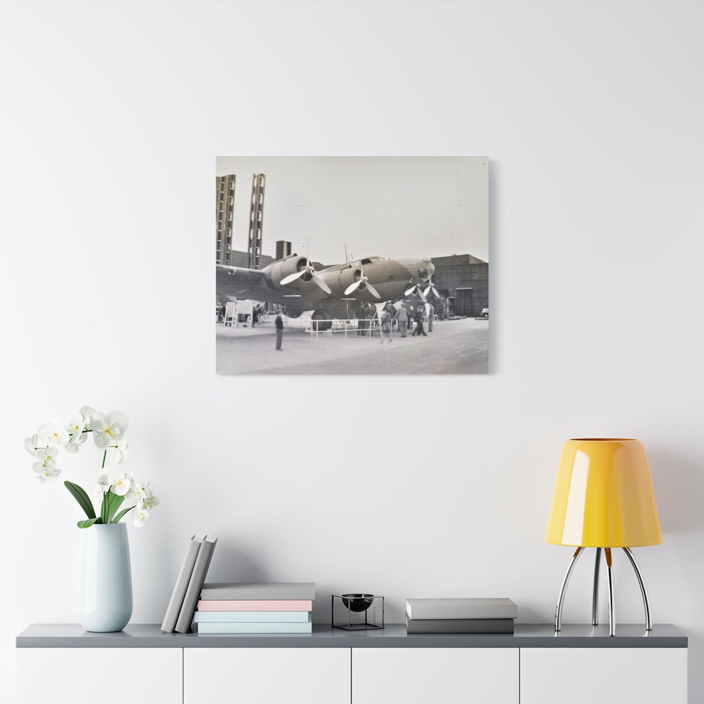 Boeing B-17 Bomber Satin Canvas Stretched 30" x 24" (Horizontal) 1.5"