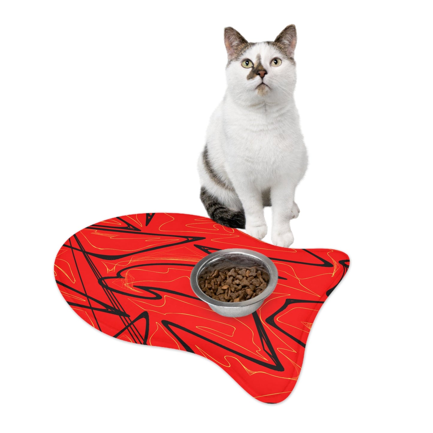 Distorted Musical Lines Pet Feeding Mats - - food mat
