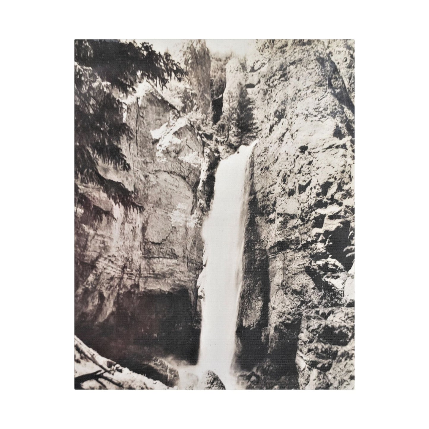 Tower Falls Yellowstone Satin Canvas Stretched