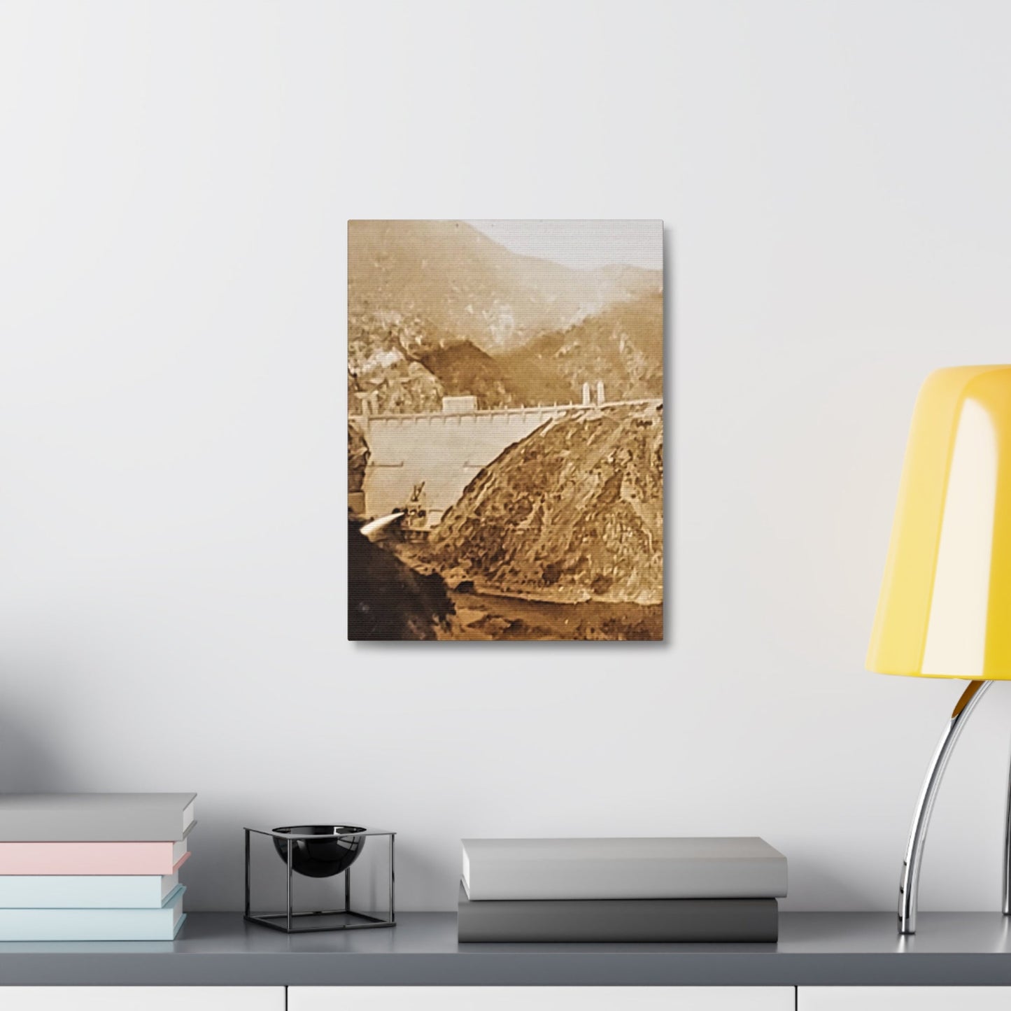 Back View Morris Dam Spillway Stretched Canvas 1.5" 12″ x 16″