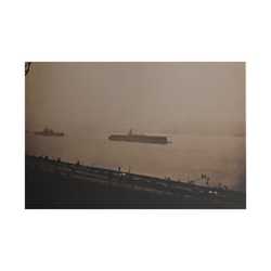 Navy Day New York October 27th 1945 War Ships Satin Canvas Stretched