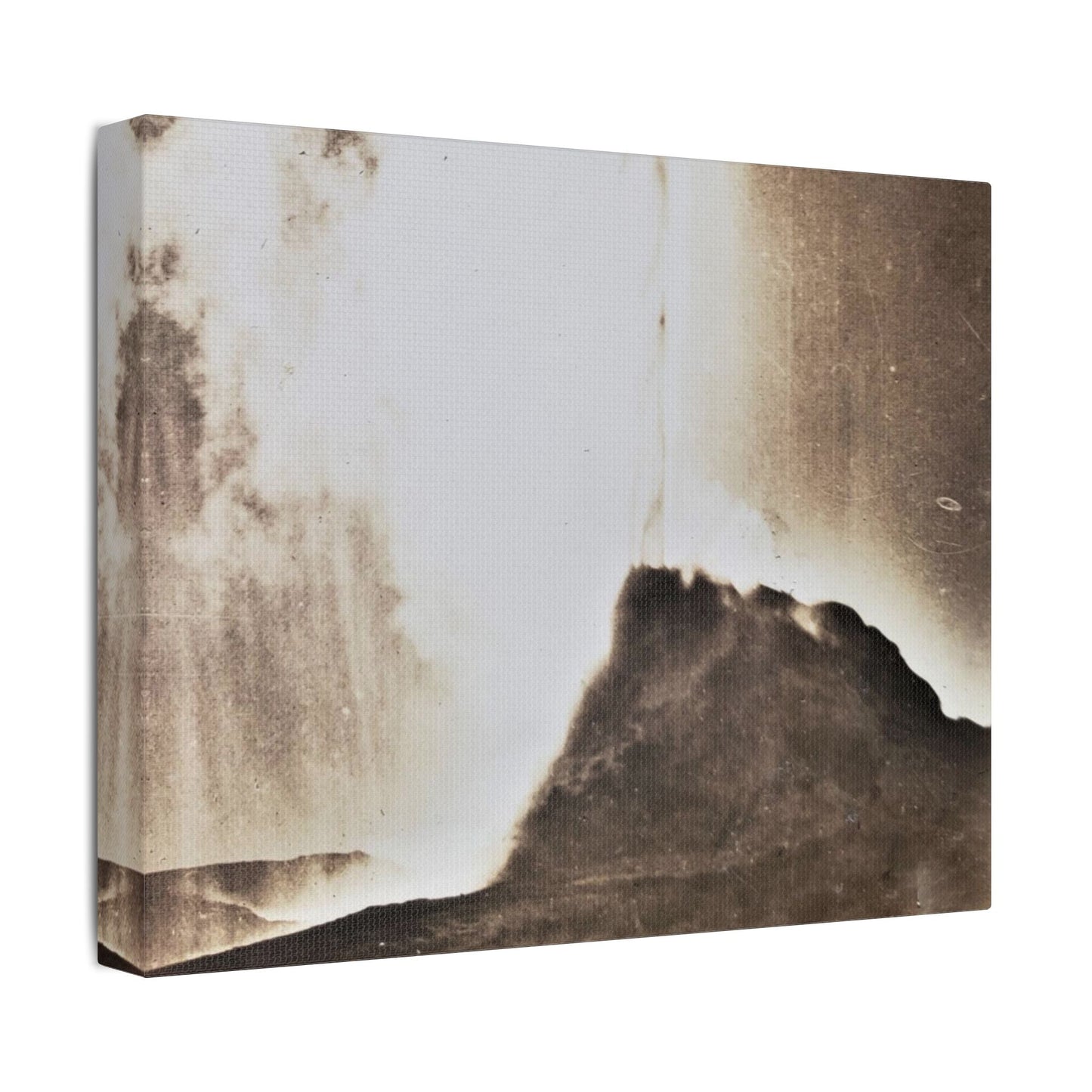 White Dome Geyser Yellowstone Satin Canvas Stretched