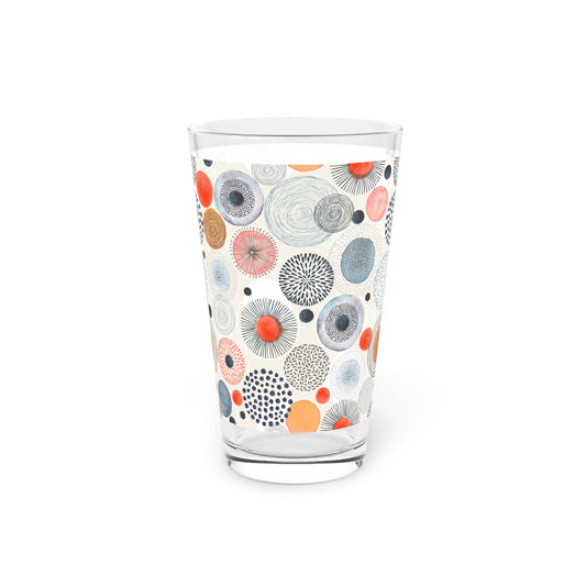 Colorful Patterned Pint Glass - 16oz - Kia Day Design
