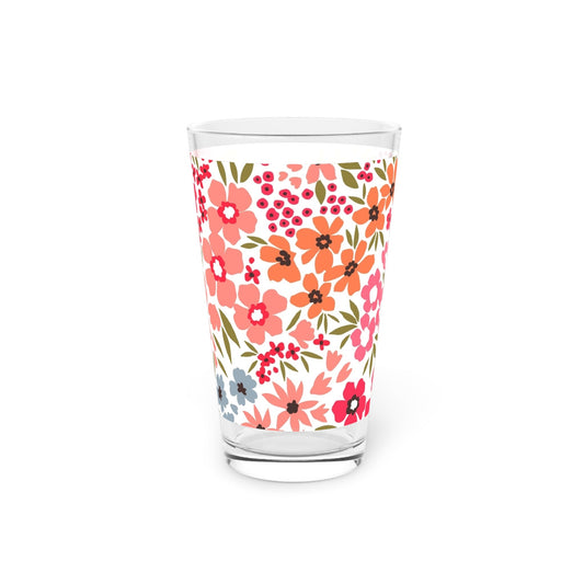Floral Design 16oz Pint Glass - Kia Day Design