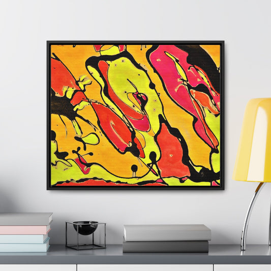 80s Rapture Gallery Canvas Wraps Horizontal Frame 24″ x 20″ Black orange yellow 1.25"