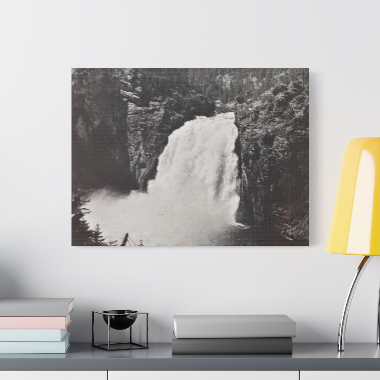 Upper Falls Yellowstone Satin Canvas Stretched