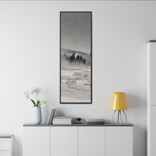 Mammoth Hot Springs Gallery Canvas Wraps Vertical Frame 20″ x 60″ Premium Gallery Wraps (1.25″) Black