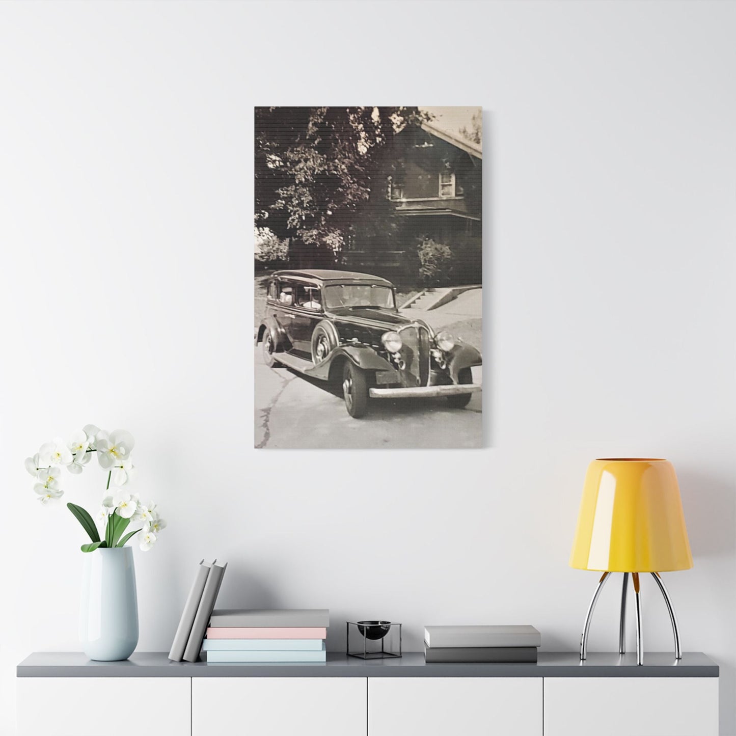 Classic Car Satin Canvas Stretched