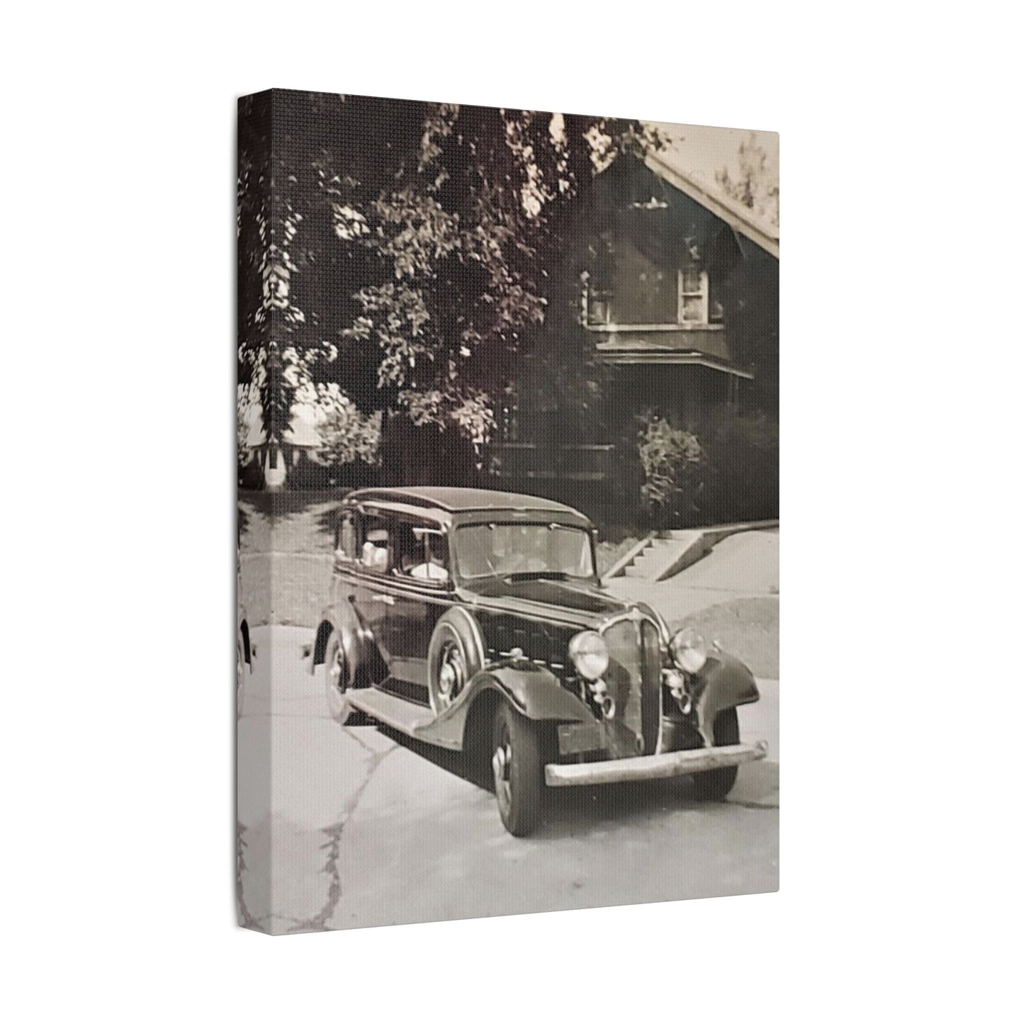 Classic Car Satin Canvas Stretched