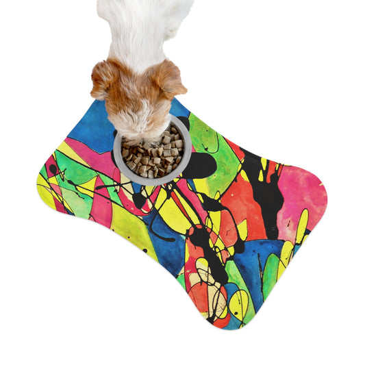 Exploding Earth Pet Feeding Mats White