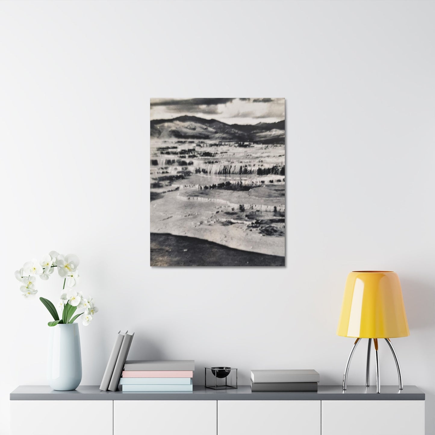 Springs at top of Jupiter Terrace Yellowstone Stretched Canvas 1.5" 24″ x 30″