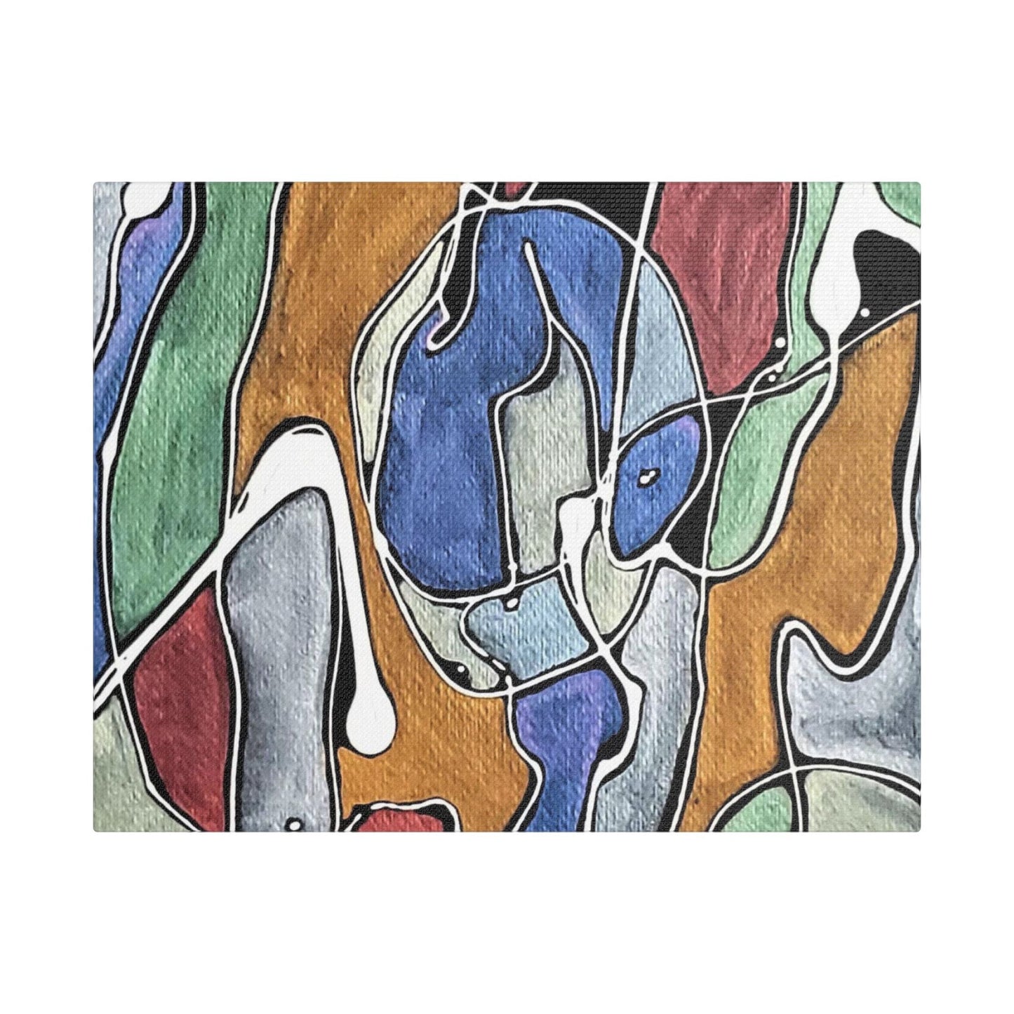 Blue Girl Satin Canvas Stretched 14″ x 11″ (Horizontal) 1.5"