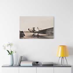 Refueling Mid-Contintent Chief Line Omaha Airport 1939 Satin Canvas Stretched 36″ x 24″ (Horizontal) 1.5"
