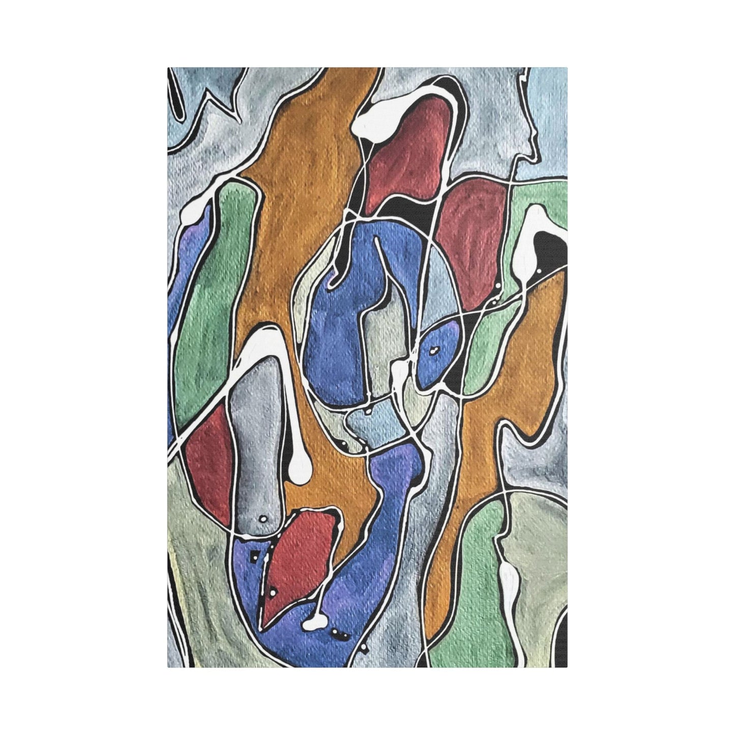 Blue Girl Satin Canvas Stretched 24″ x 36″ (Vertical) 1.5"