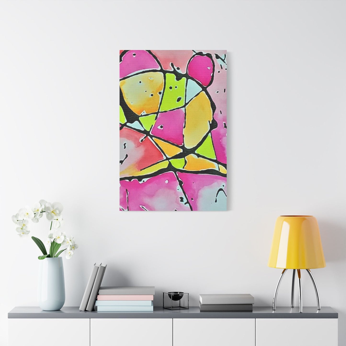 Pink Mouse Satin Canvas Stretched