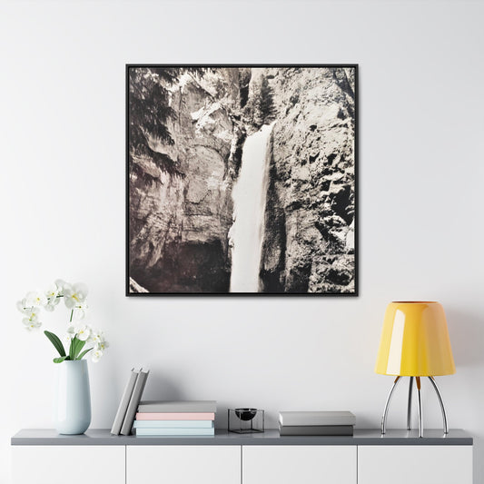 Tower Falls Yellowstone Gallery Canvas Wraps Square Frame 36″ x 36″ Premium Gallery Wraps (1.25″) Black