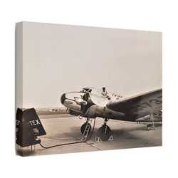 Refueling Mid-Contintent Chief Line Omaha Airport 1939 Satin Canvas Stretched