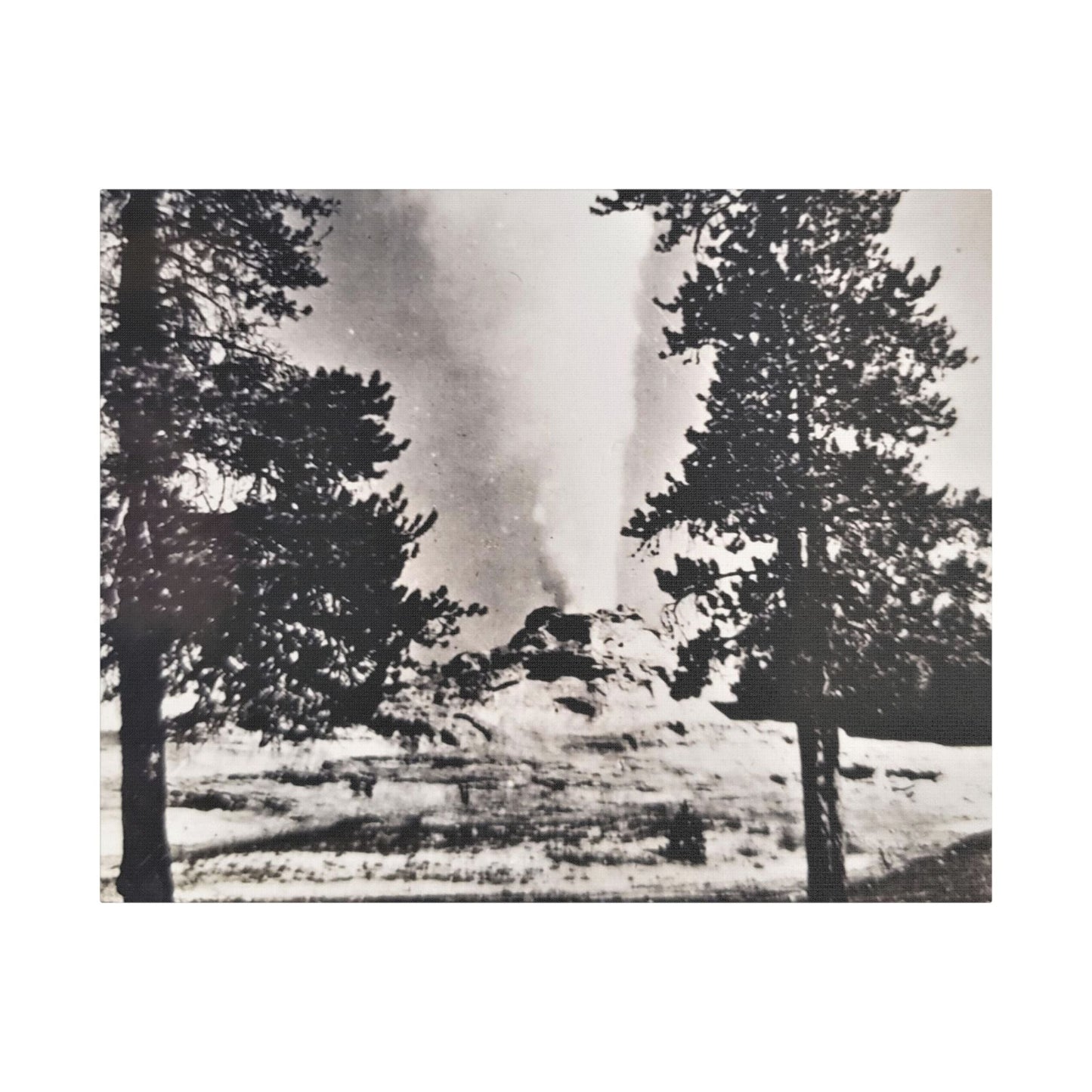 Castle Geyser Yellowstone Satin Canvas Stretched