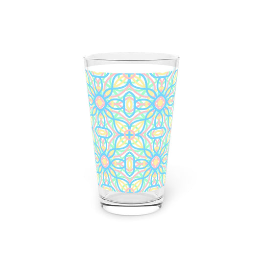 Light Blue Mandala Pint Glass - 16oz - Kia Day Design
