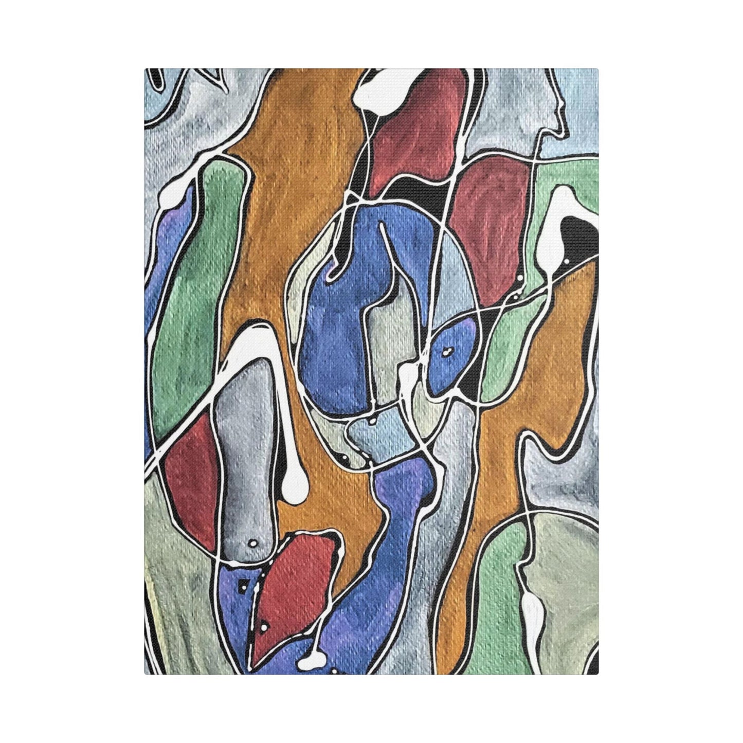 Blue Girl Satin Canvas Stretched 12″ x 16″ (Vertical) 1.5"