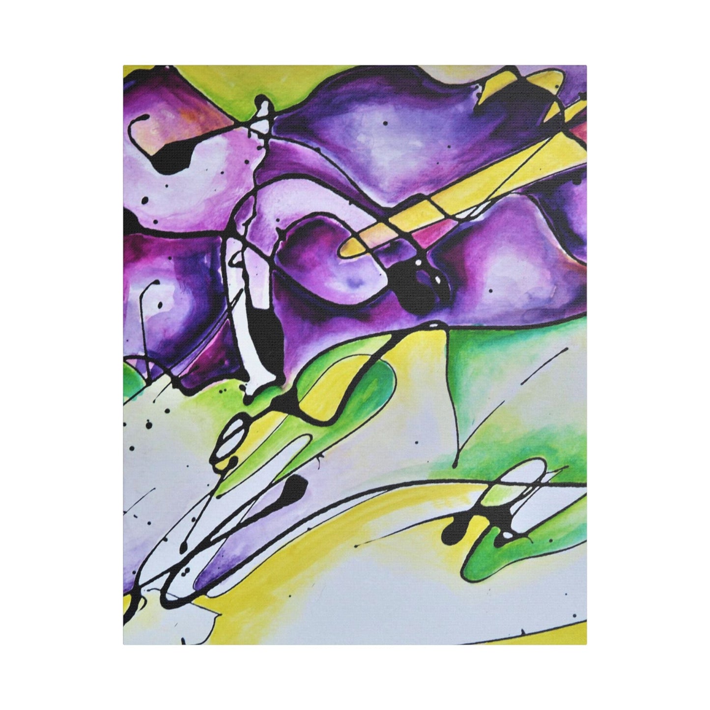 Purple Mountains Satin Canvas Stretched 24" x 30" (Vertical) 1.5"