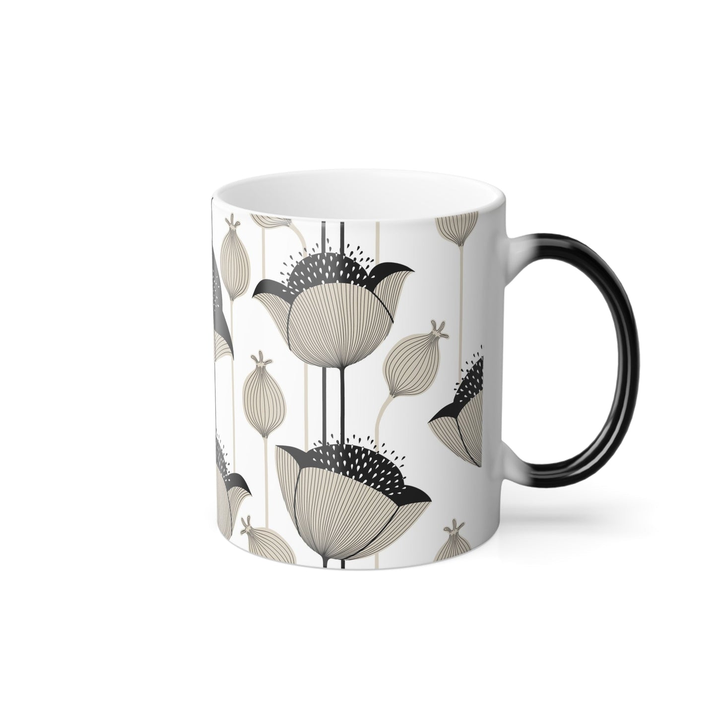 Color Morphing Floral Mug - 11oz Heat Sensitive Drinkware - Kia Day Design