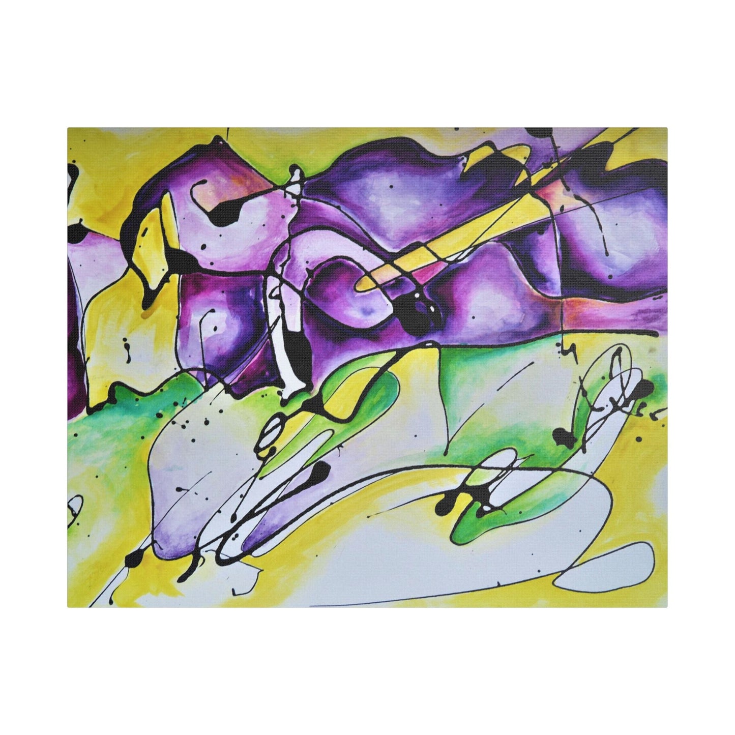 Purple Mountains Satin Canvas Stretched 30" x 24" (Horizontal) 1.5"