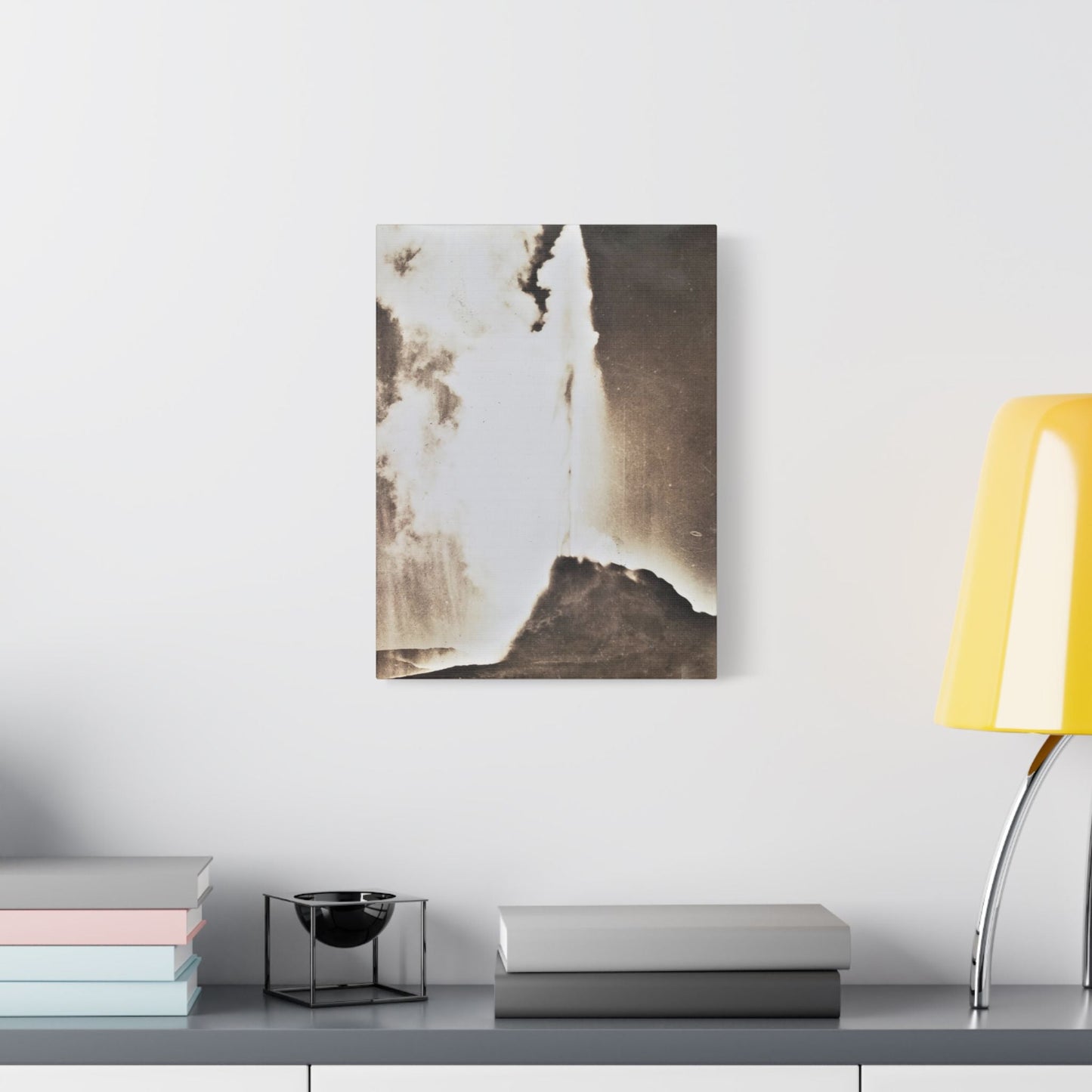 White Dome Geyser Yellowstone Satin Canvas Stretched 12″ x 16″ (Vertical) 1.5"