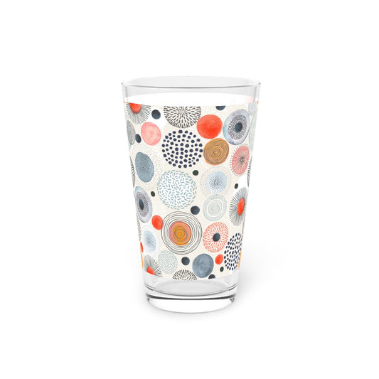 Colorful Patterned Pint Glass - 16oz - - drinkware