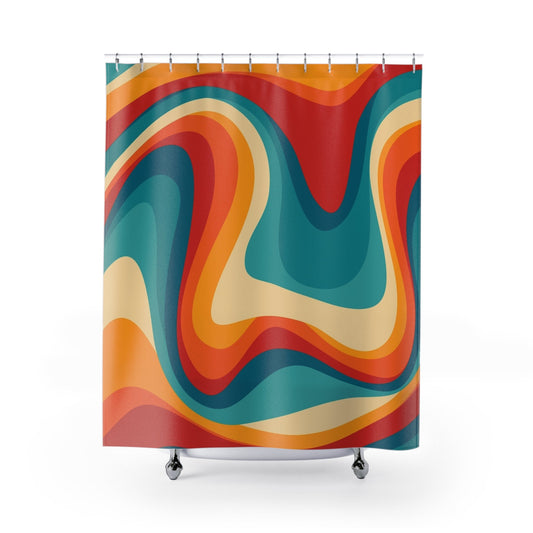 Boho Wave Shower Curtain - - Home Decor