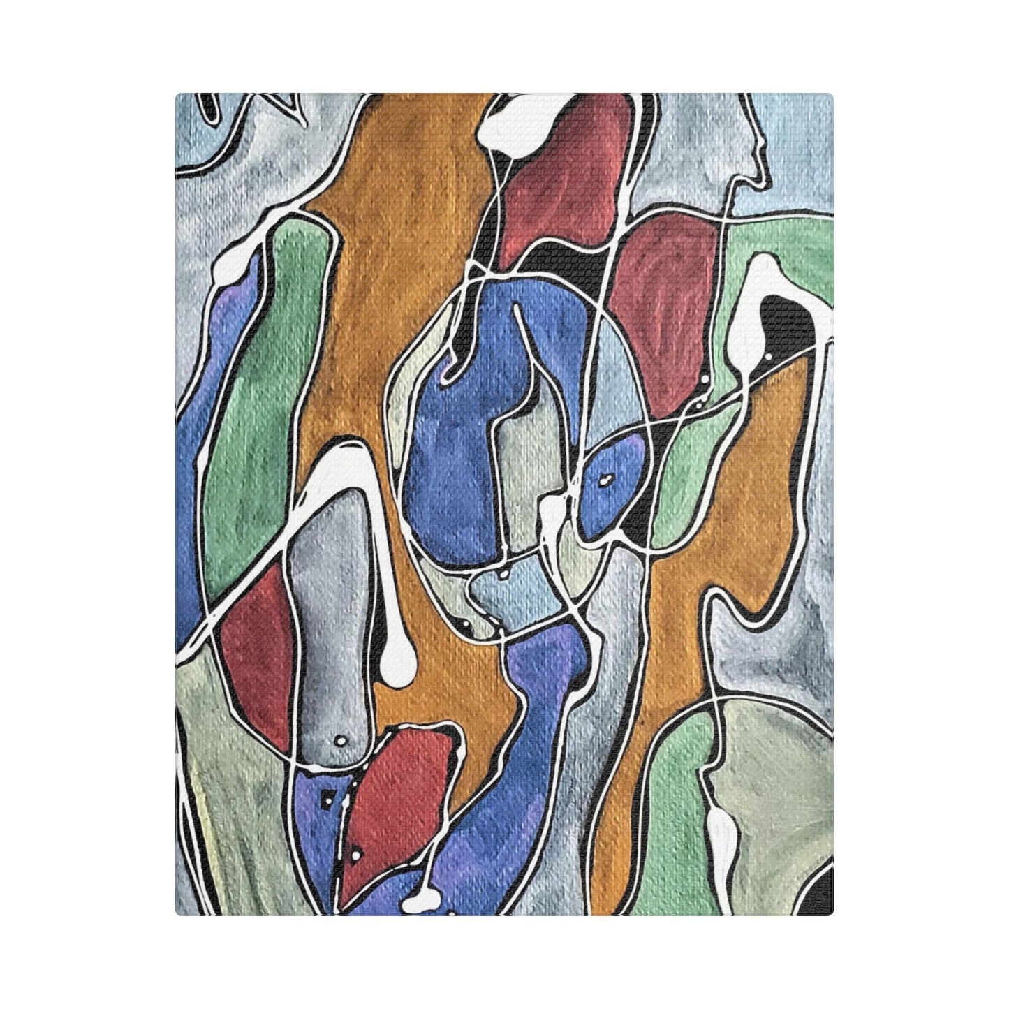 Blue Girl Satin Canvas Stretched 8″ x 10″ (Vertical) 1.5"